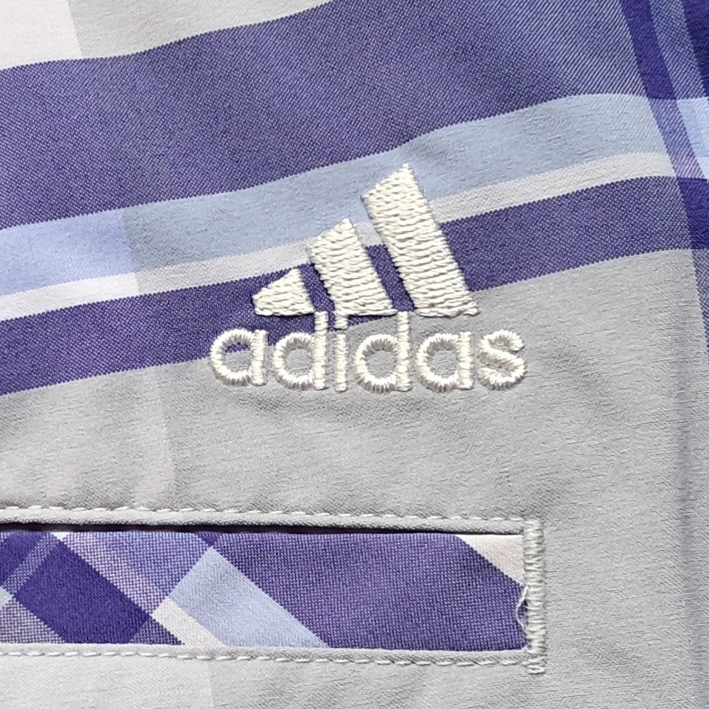 Adidas Golf Shorts Mens 40 Grey Purple Plaid Check Flat‎ Front Z62015 Athletic - Picture 3 of 6